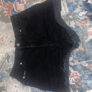 High waist rider Black Denim Shorts